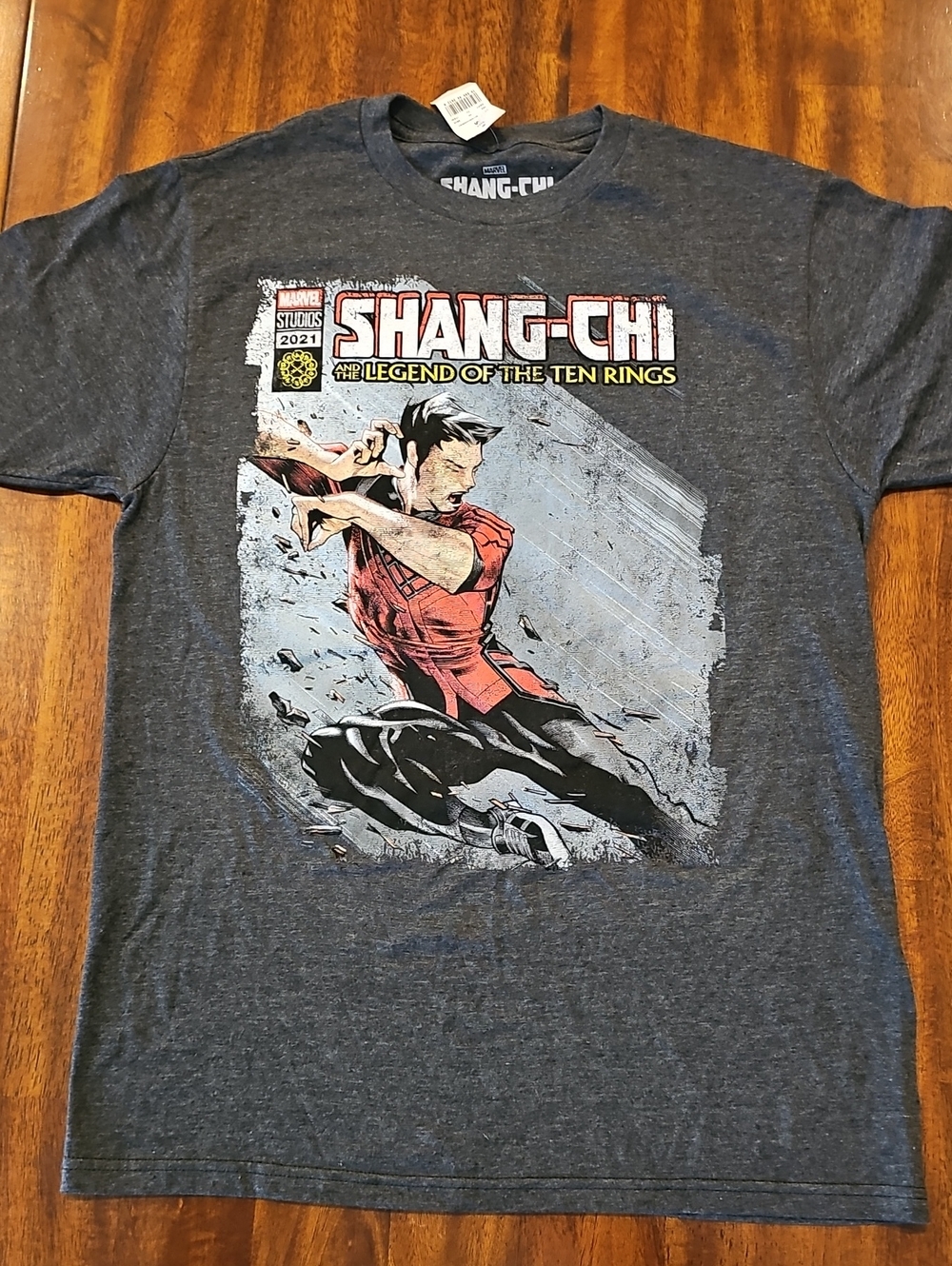 Marvel Shang-Chi Graphic Tee - Dark Gray with Red Accents Chest Print Med NWT